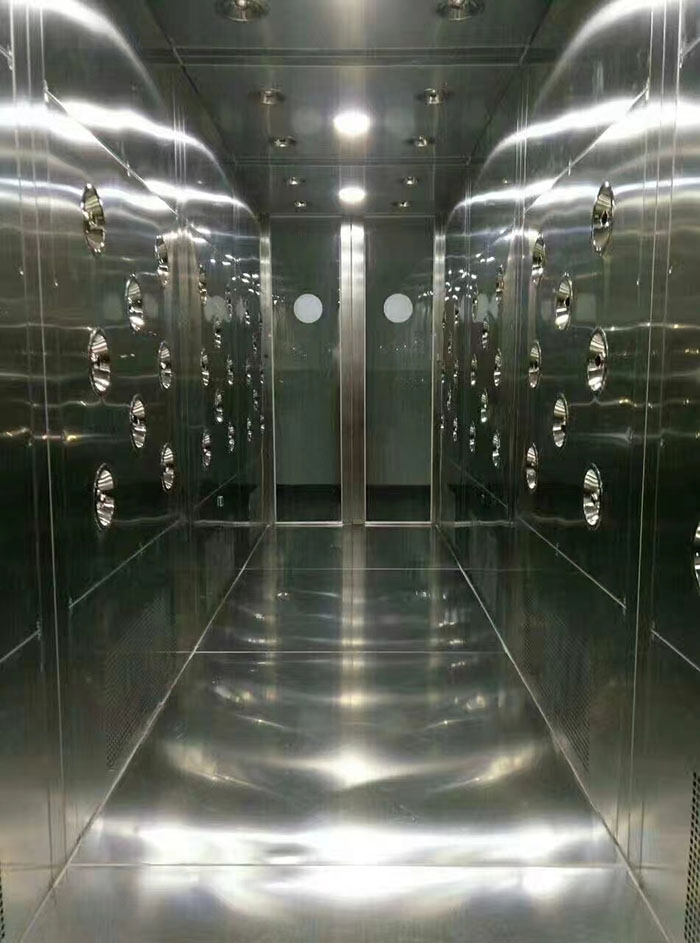 檢查風淋室風機是否正常工作，是否有異物堵塞。